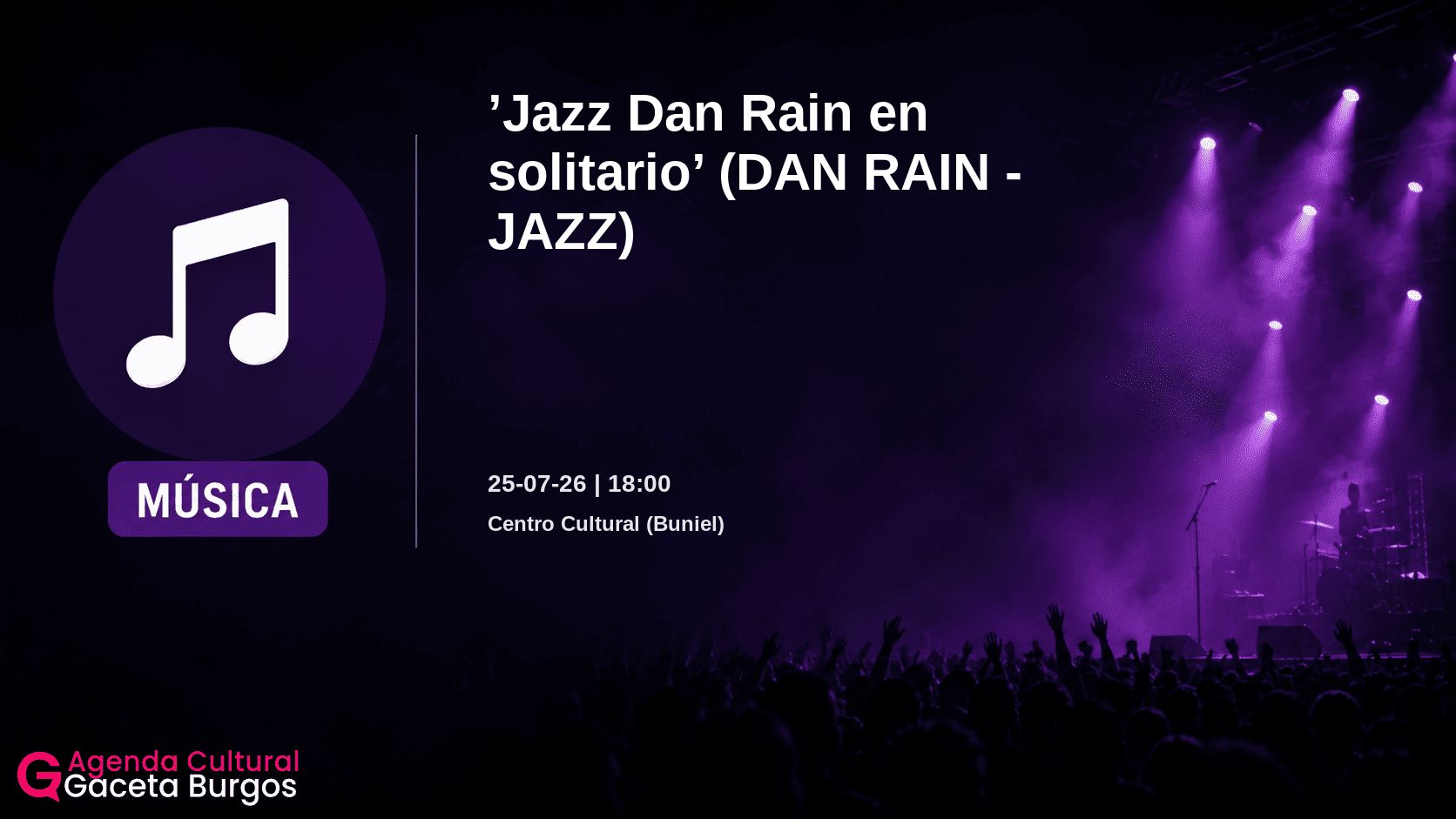 Imagen del evento Jazz Dan Rain en solitario en Buniel