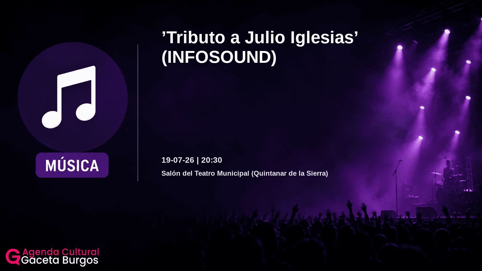 Imagen del evento Tributo a Julio Iglesias en Quintanar de la Sierra