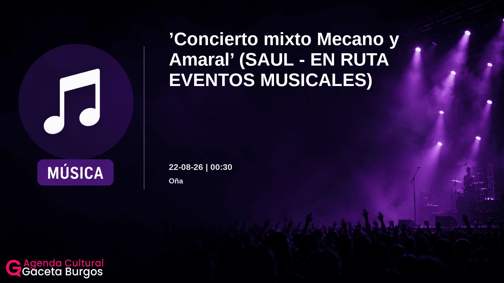 Imagen del evento Concierto mixto Mecano y Amaral en Oña