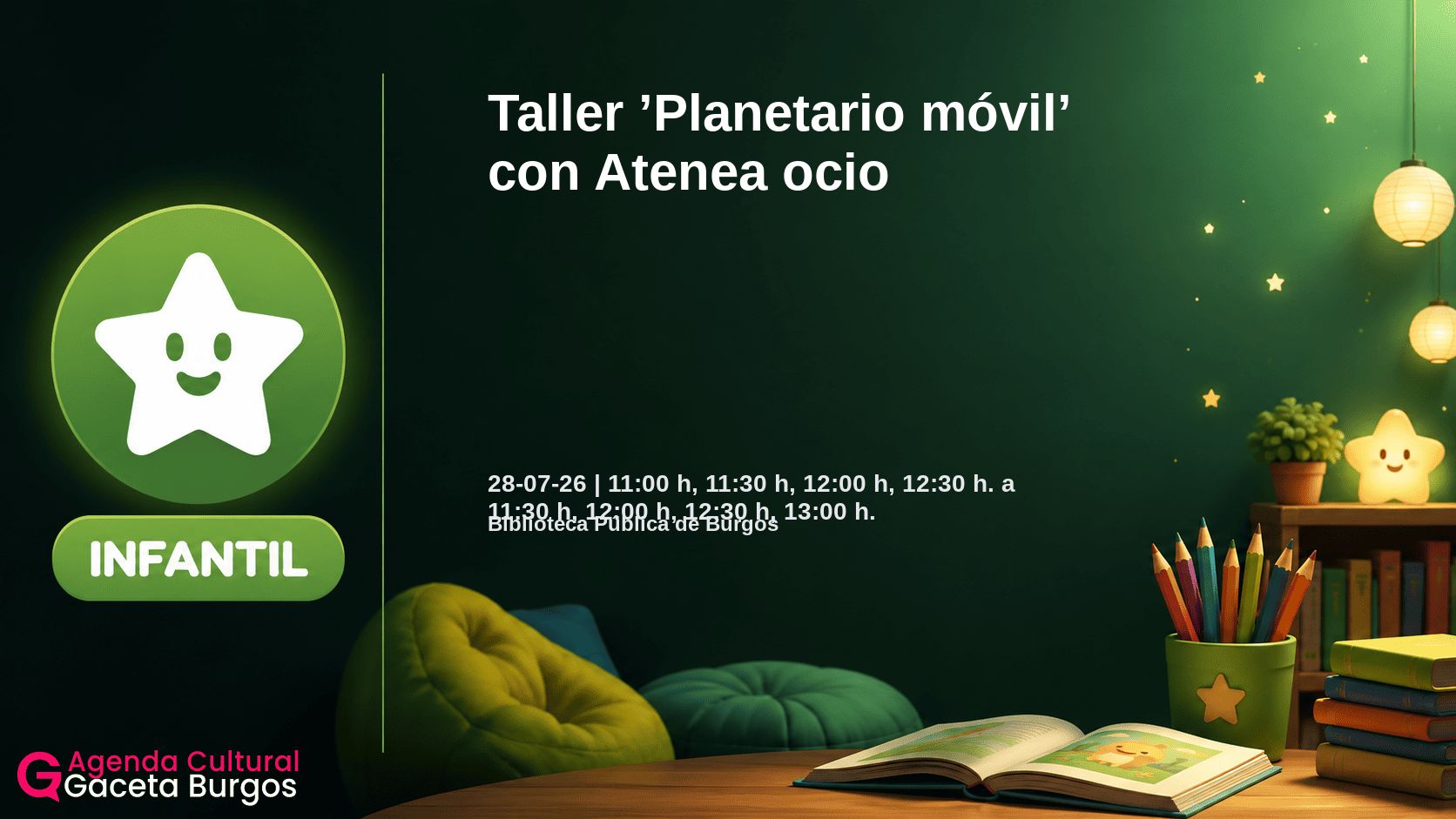 Imagen del evento Taller Planetario móvil con Atenea ocio en Burgos