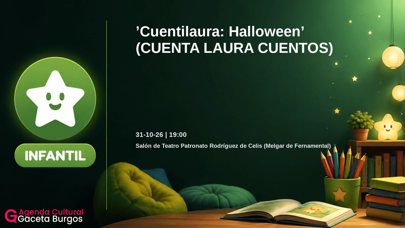 Imagen del evento Cuentilaura: Halloween en Melgar de Fernamental