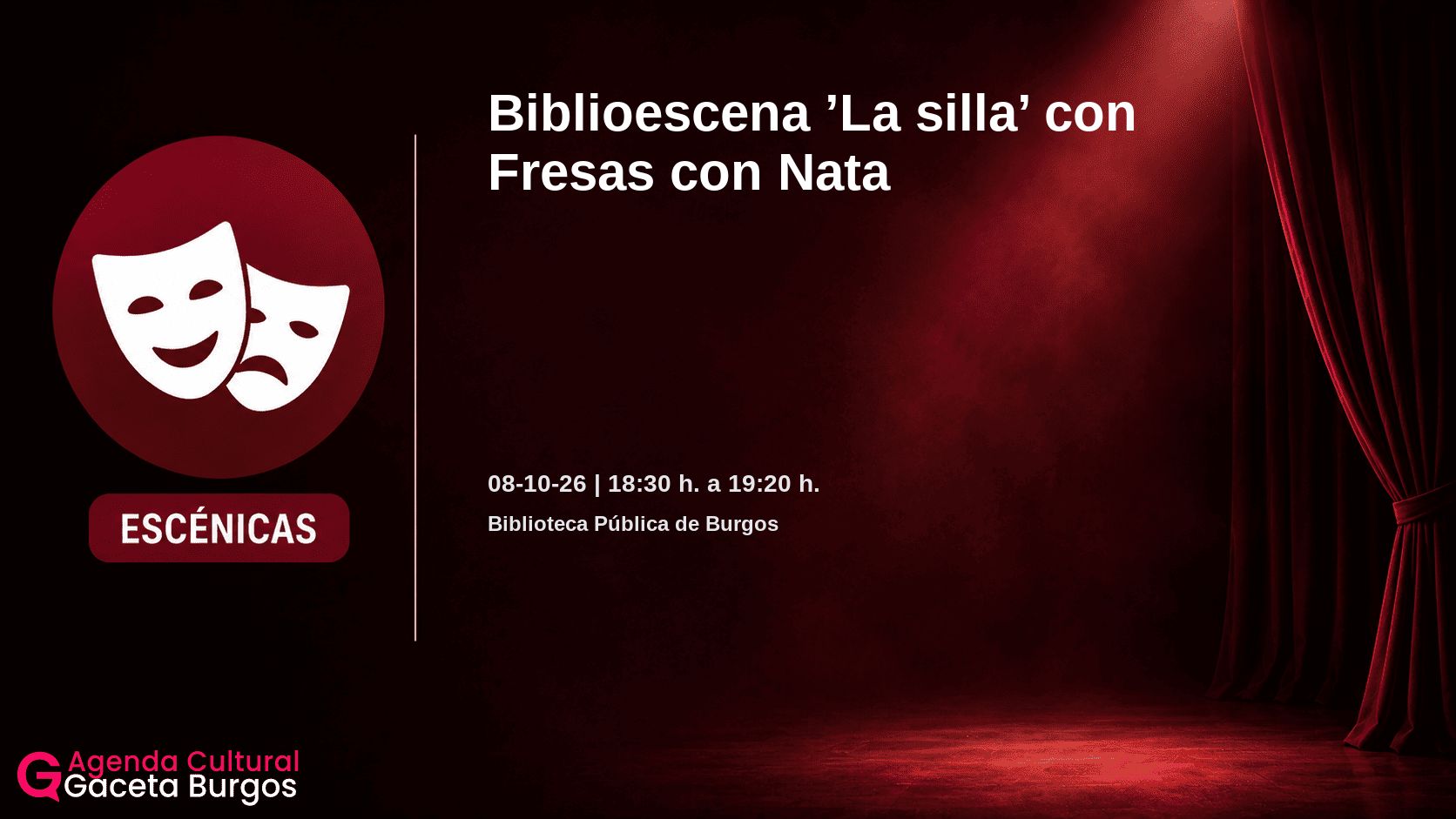 Imagen del evento Biblioescena La silla con Fresas con Nata en Burgos